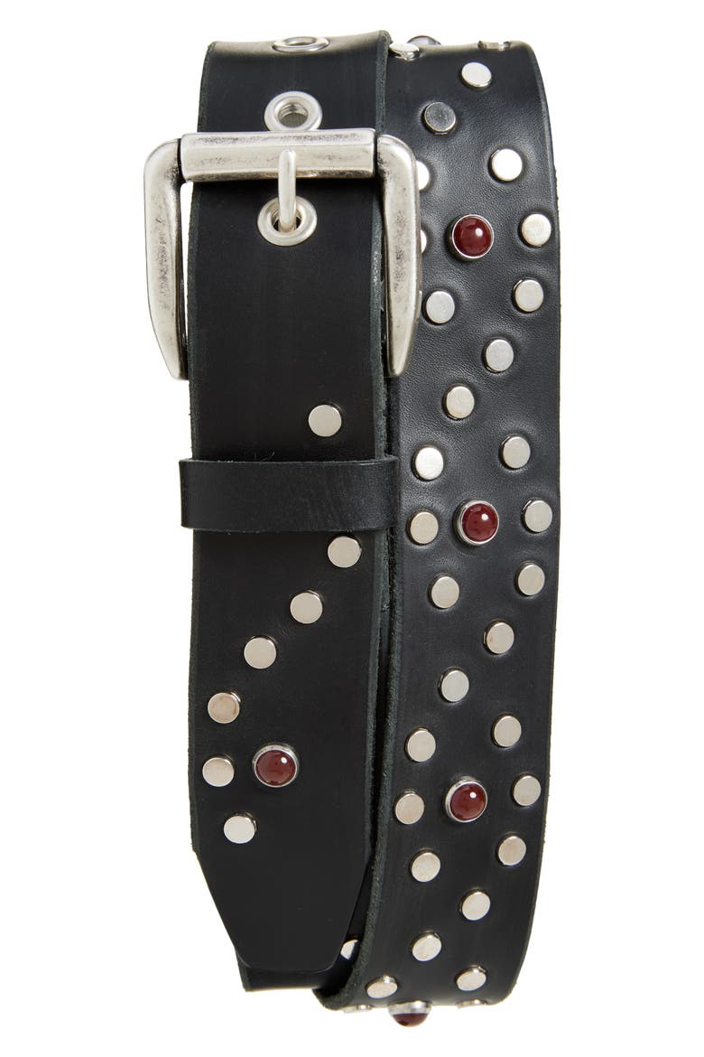 小物 Deaile Leather Studs Belt Vortex Studded Leather Belt (Men) | Nordstrom