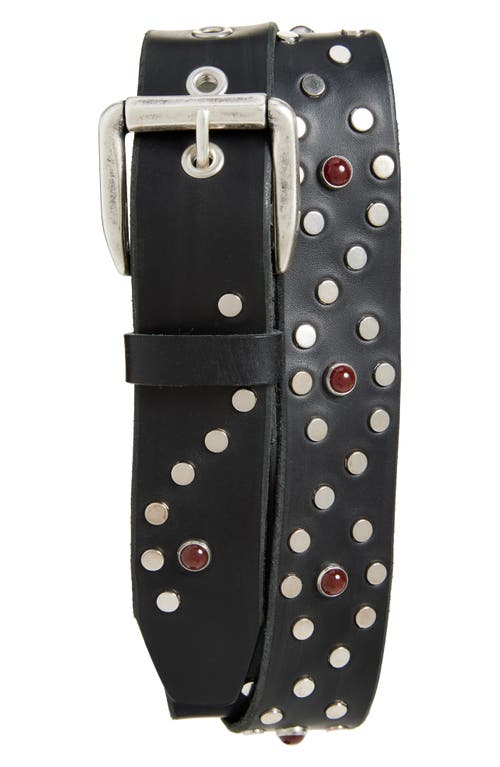 Our Legacy Vortex Studded Leather Belt In Black