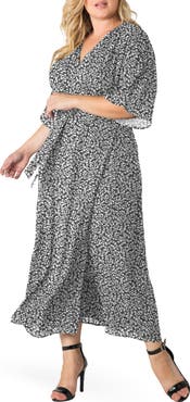 Standards & Practices Short Sleeve Wrap Maxi Dress