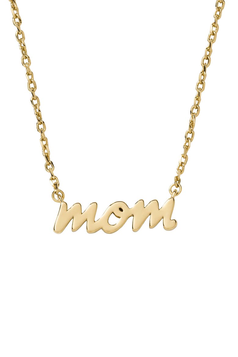 dear mom pendant necklace, Main, color, GOLD
