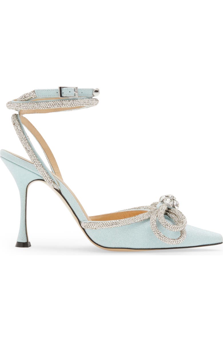 Mach & Mach Glitter Double Crystal Bow Pointed Toe Pump, Alternate, color,