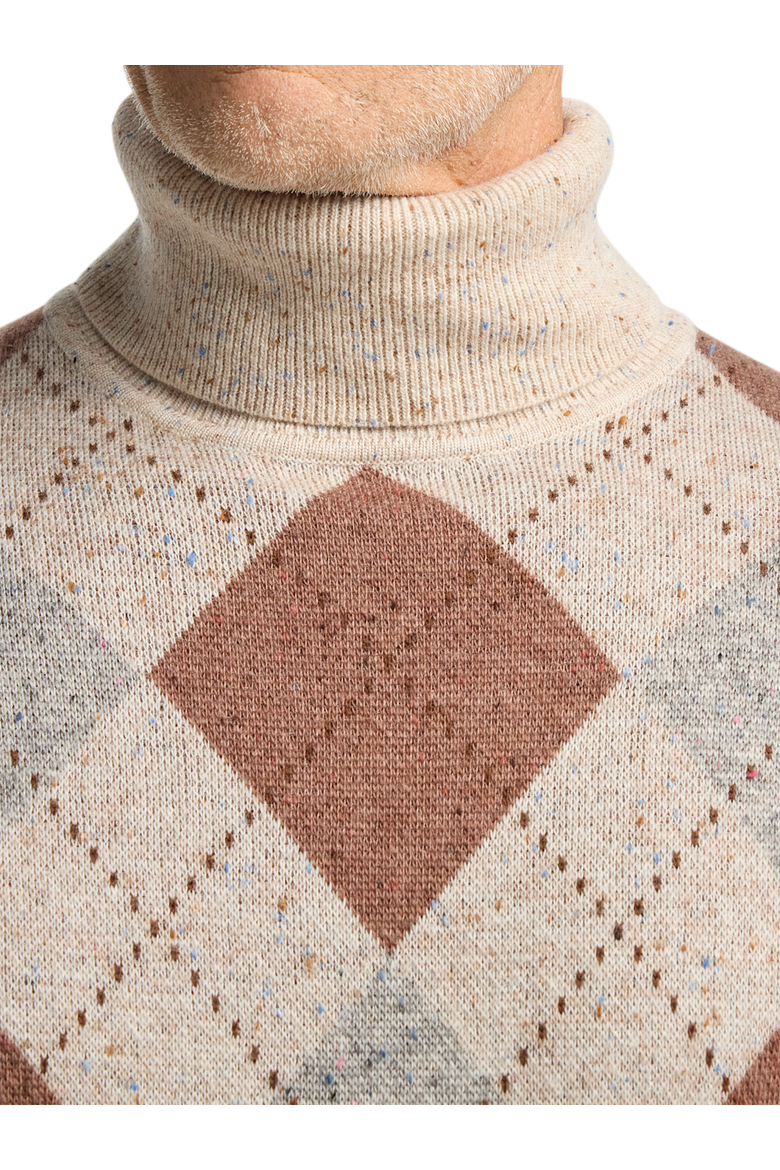 Donegal Turtleneck Sweater, Alternate, color, Ivory Multi