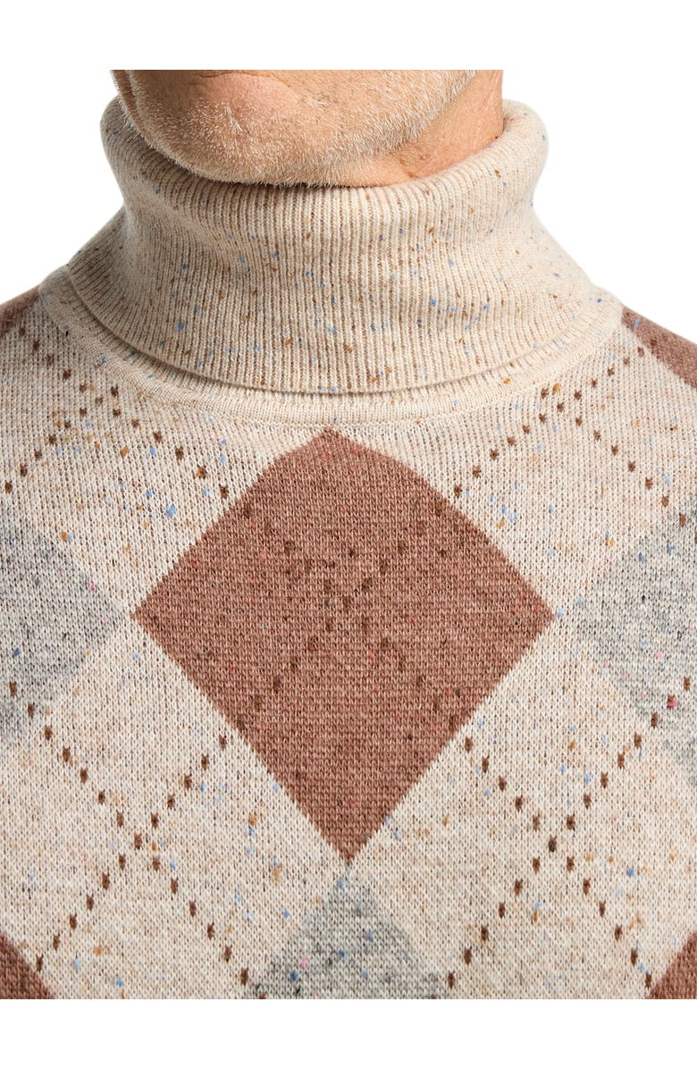 Paul Fredrick Donegal Turtleneck Sweater, Alternate, color, Ivory Multi