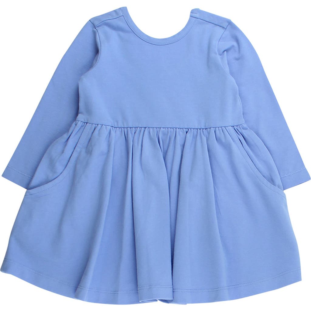 Rufflebutts Babies' Knit Long Sleeve Twirl Dress In Blue