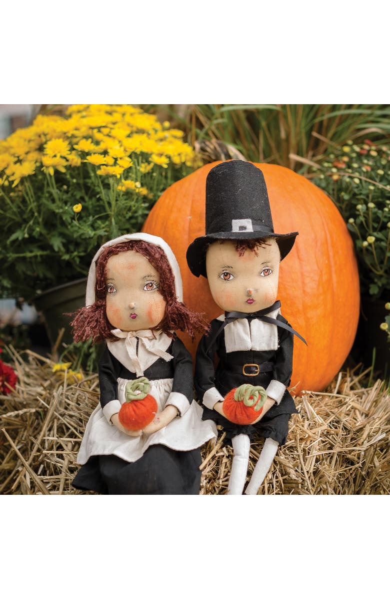 Gallerie II Thanksgiving Eve Pilgrim Folk Art Figurine Doll 15", Alternate, color, Black