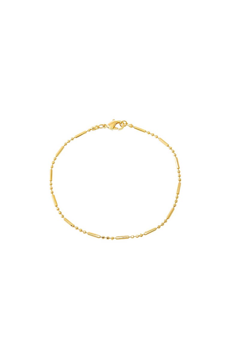 BY ADINA EDEN Solid Bar X Ball Chain Bracelet, Main, color, Gold