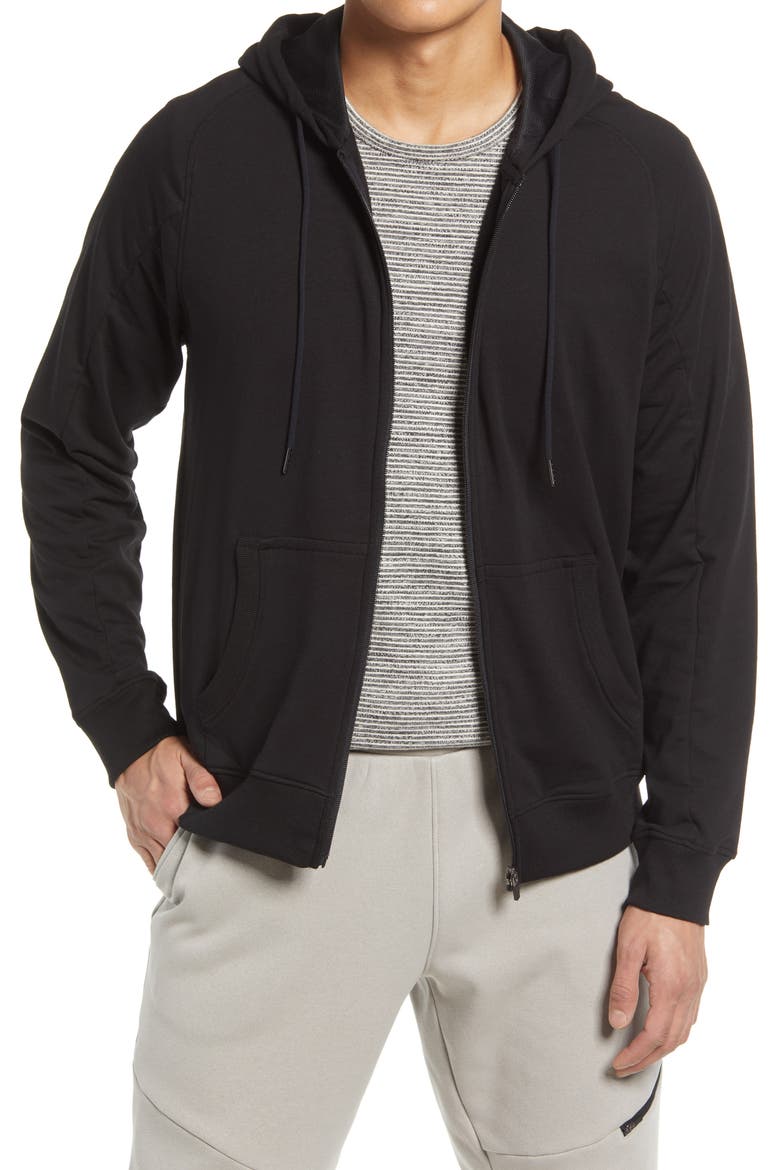 Z Fleece Zip Hoodie, Main, color, BLACK