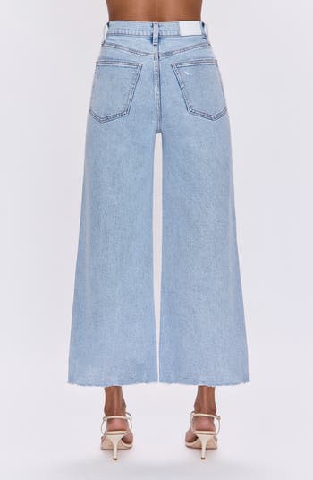 Lana Raw Hem High Waist Crop Wide Leg Jeans