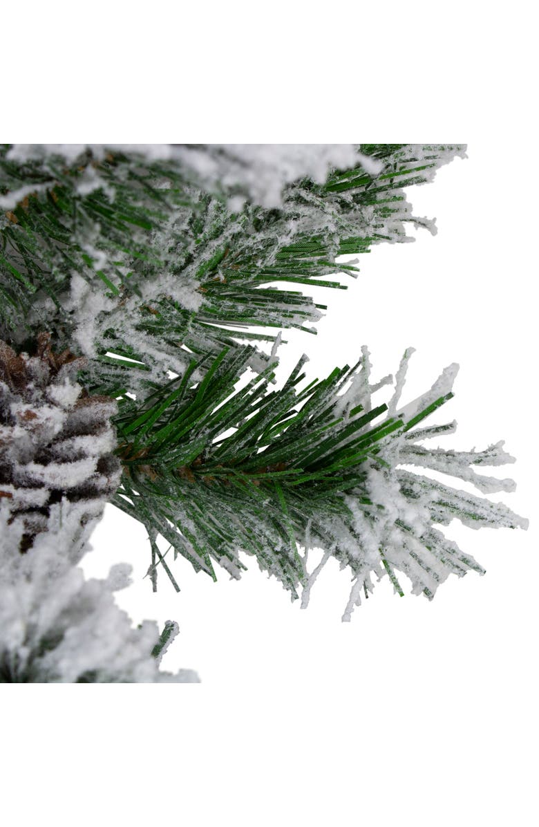 Northlight Flocked Angel Pine Artificial Christmas Garland with Pinecones - 9' x 10" - Unlit, Alternate, color, 