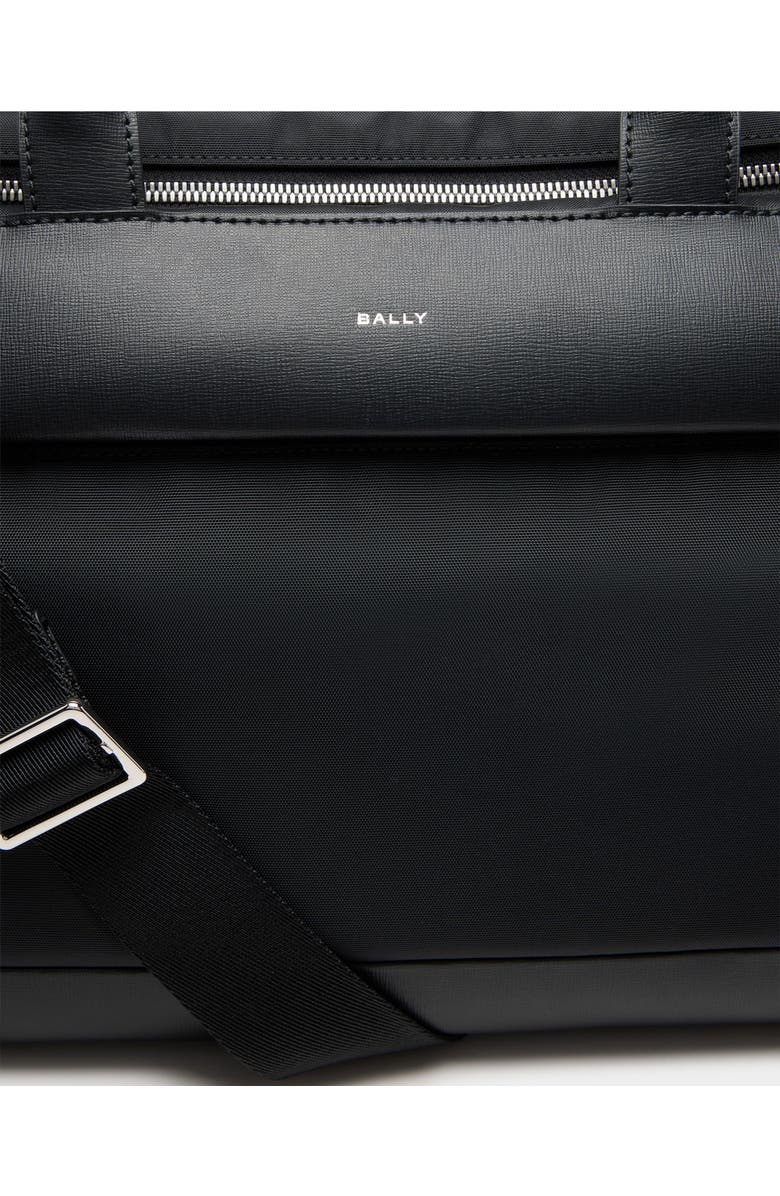 Bally Vogel Duffle Bag in Nylon and Recycled Leather, Alternate, color, Black