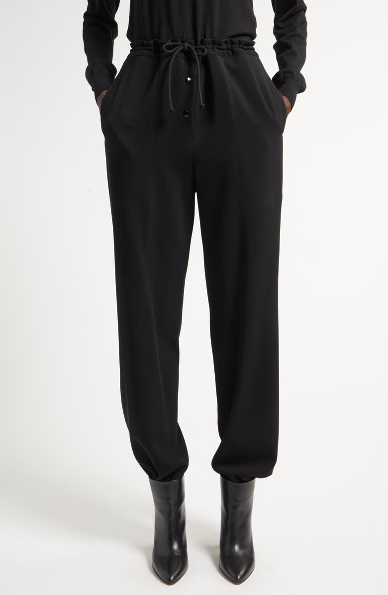 The Row Bonnette Drawstring Waist Wool & Nylon Crepe Pants, Main, color, 