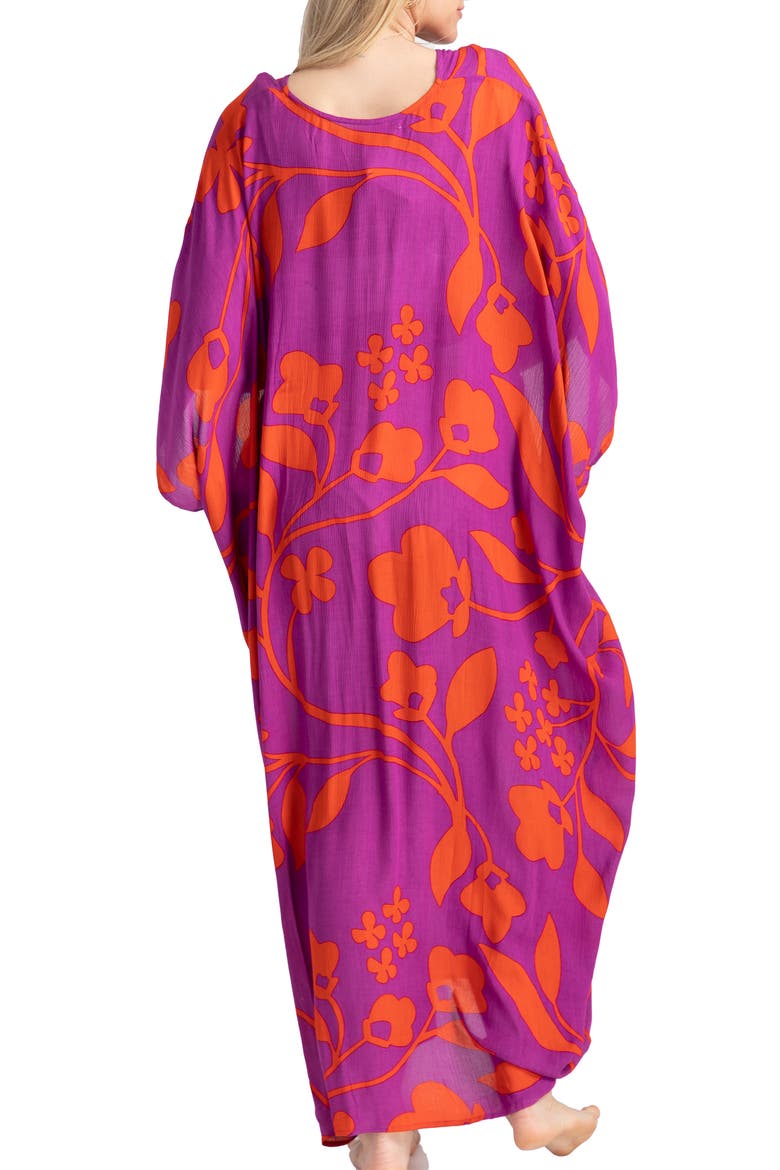 Floral Print Cover-Up Kaftan, Alternate, color, PINK