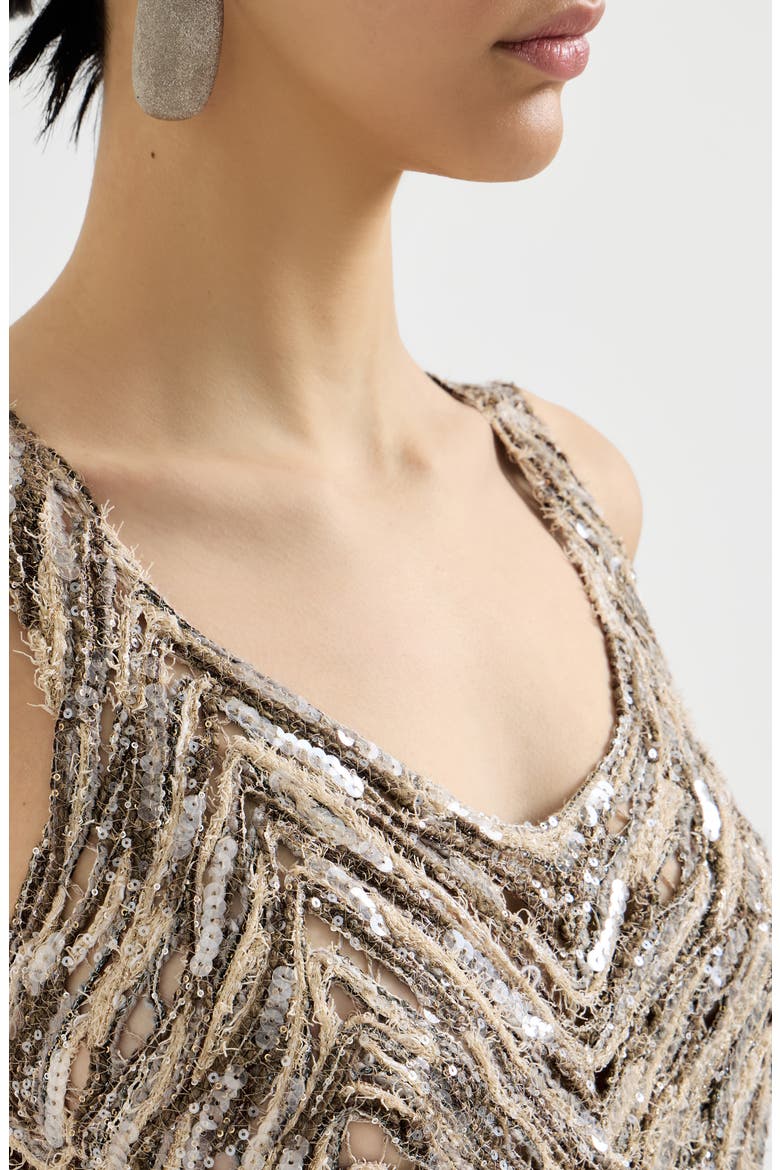 Dazzling Embroidery dress, Alternate, color, Brown