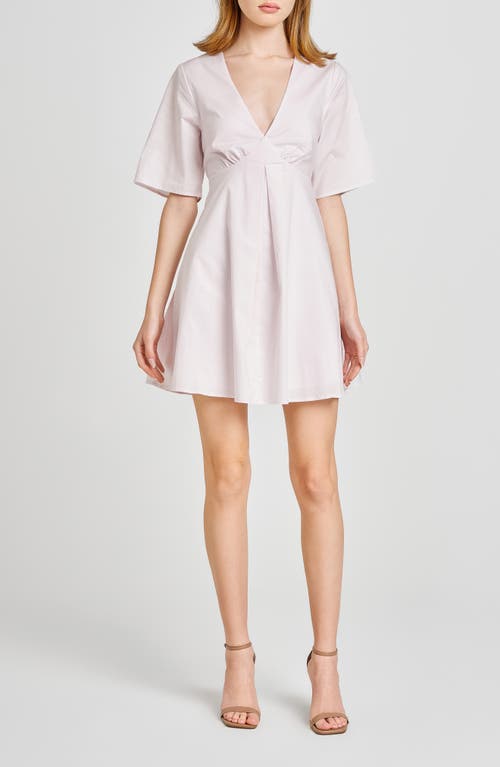 Wayf Zelma Short Sleeve Babydoll Minidress In Baby Pink