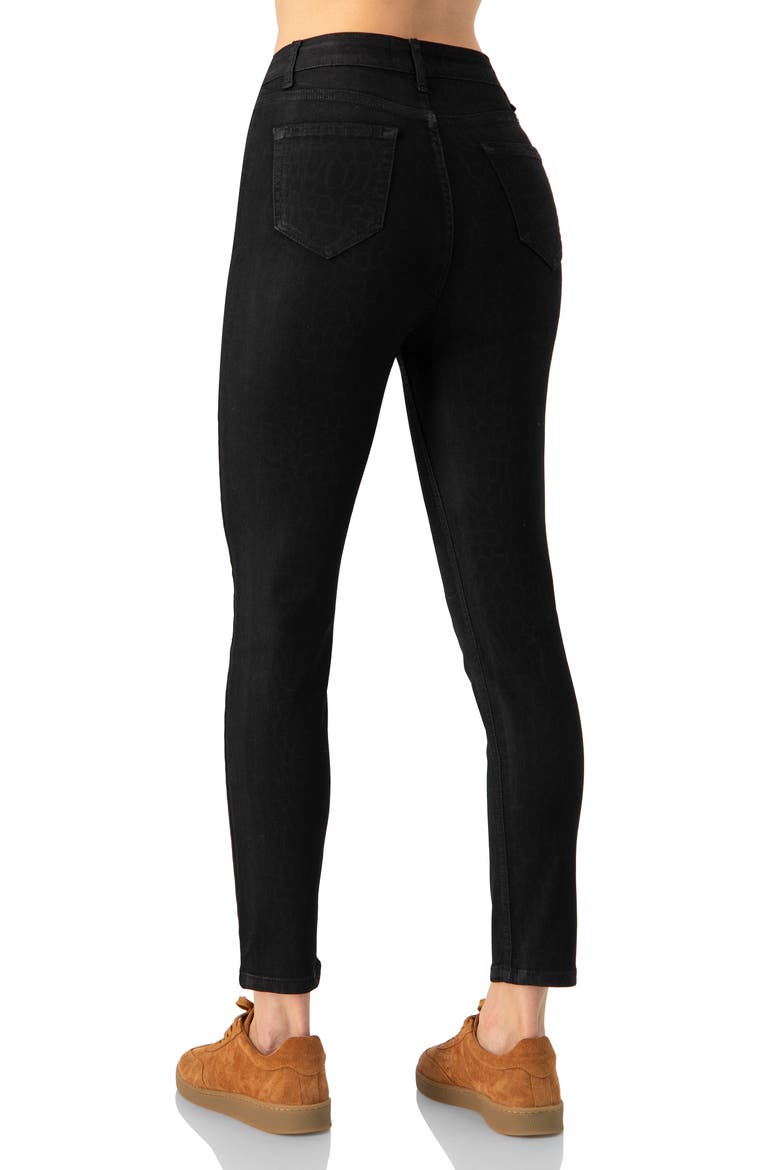 Skinny Jeans with Button and Patch Pockets, Alternate, color, Black