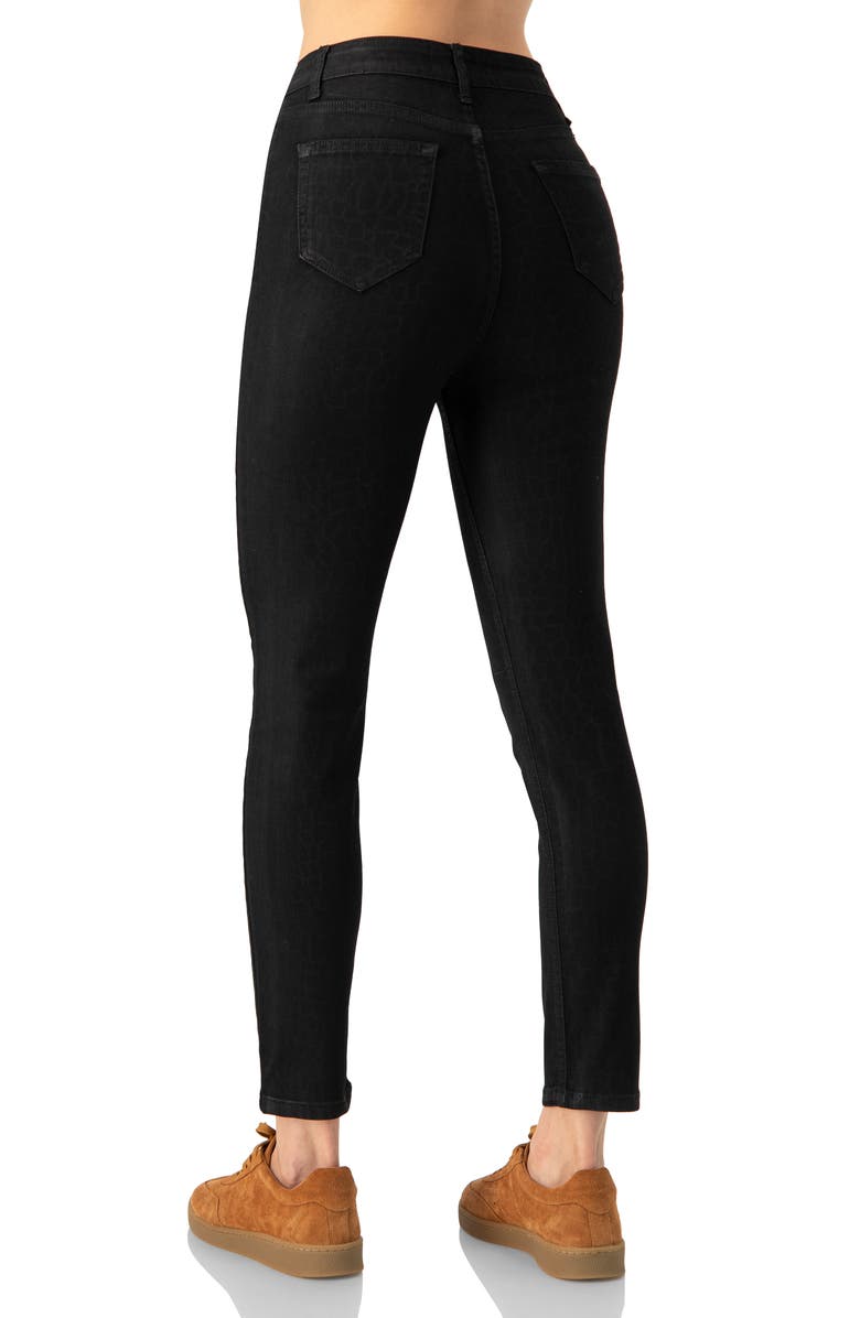 IVONNE Skinny Jeans with Button and Patch Pockets, Alternate, color, Black