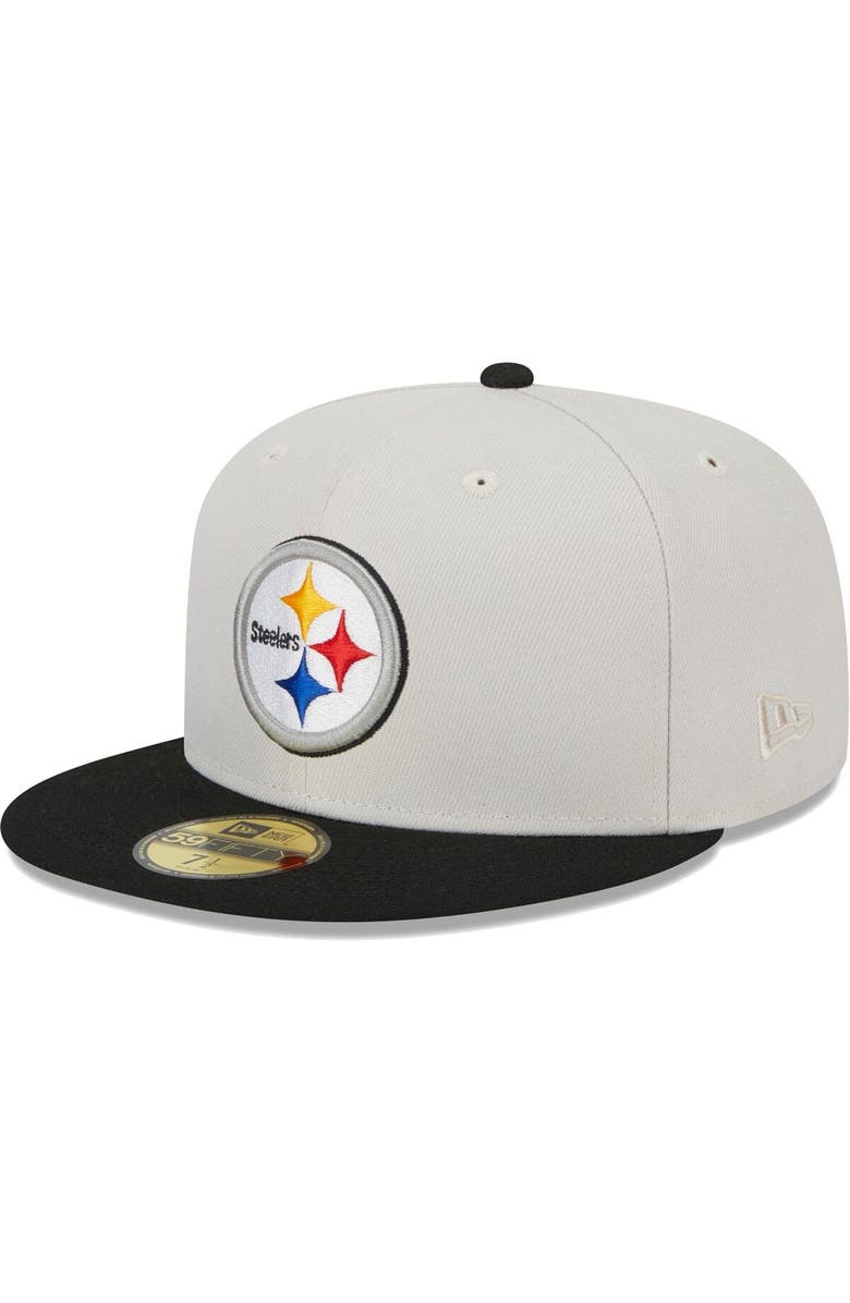 New Era Men's New Era Khaki/Black Pittsburgh Steelers Super Bowl Champions Patch 59FIFTY Fitted Hat, Main, color, Khaki