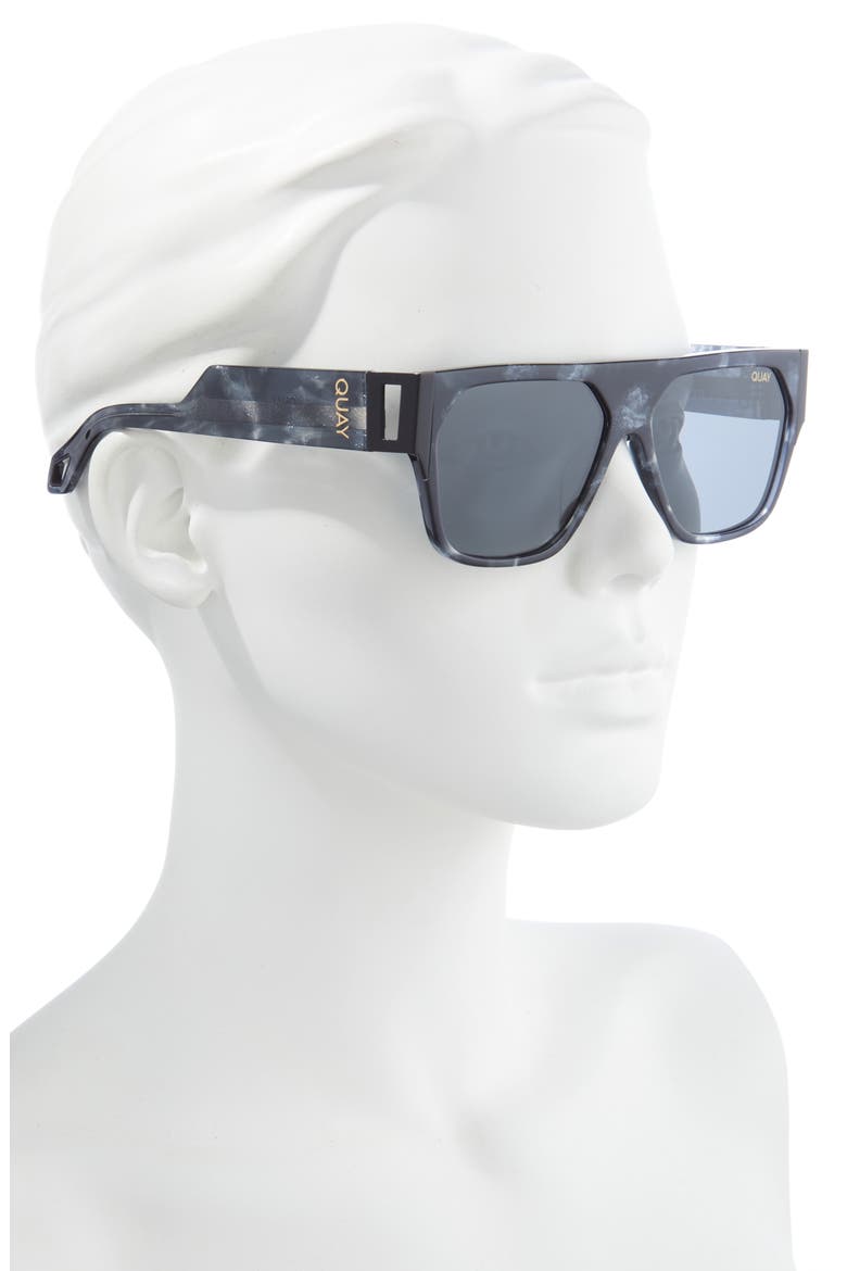 Australia x Saweetie Go Off 52mm Flat Top Polarized Shield Sunglasses, Alternate, color, BLACK TORTOISE POLARIZED