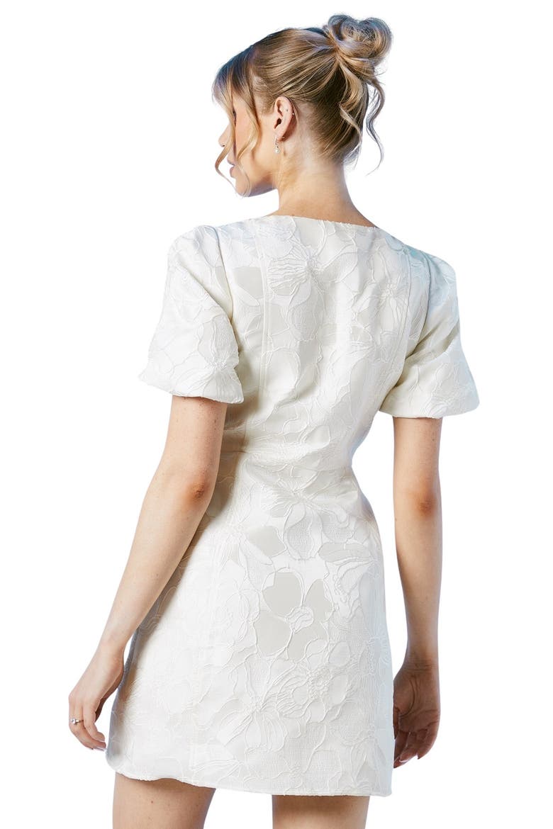 Jewel Button Bridal Mini Dress, Alternate, color, Ivory