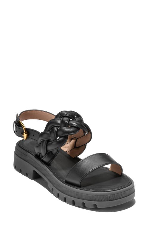 Cole Haan Cressida Lug Sandal In Black Leather