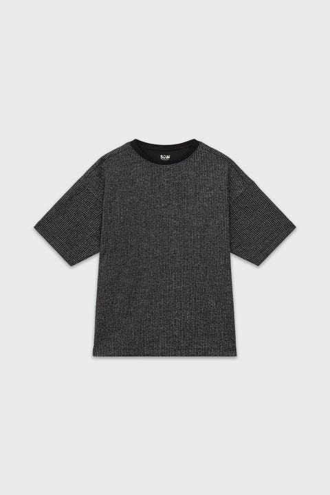 Sustainable Glitter Cropped Ribbed T-Shirt Girls