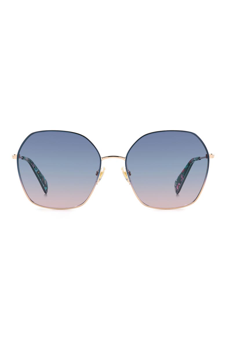 kenna 57mm square sunglasses, Main, color, BLUE/ BLUE GRAD PINK