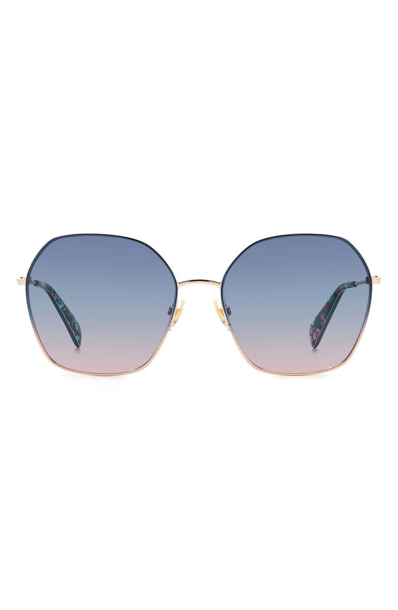 Kate Spade New York kenna 57mm square sunglasses, Main, color, Blue/ Blue Grad Pink