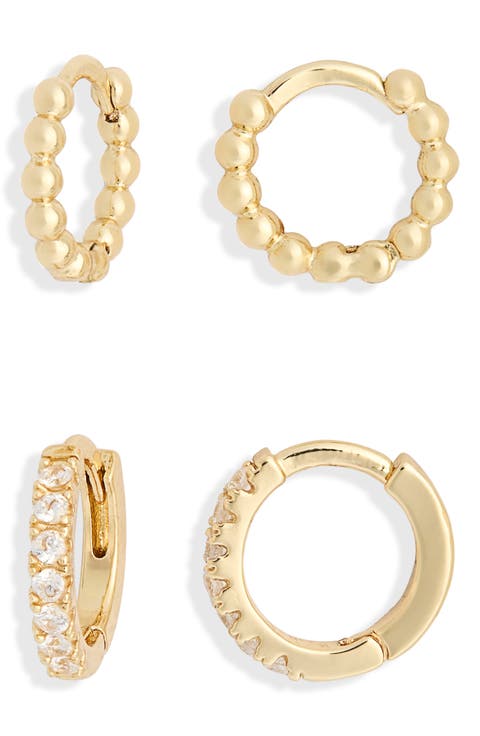 Demi Fine Set of 2 Huggie Hoop Earrings