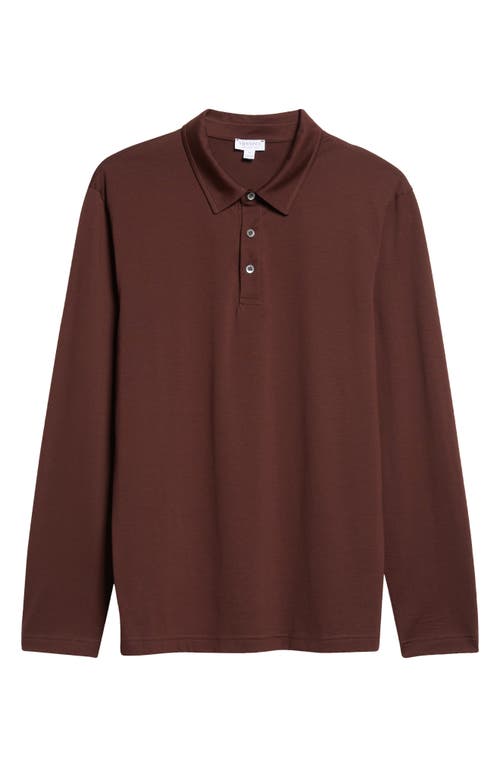 Sunspel Lambswool Polo Sweater In Red