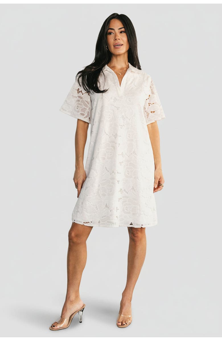 Baltic Børn Calida Lace Dress, Main, color, Off White