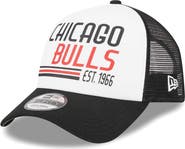 New Era Men's New Era White Chicago Bulls Lift Pass Foam Front Trucker 9FORTY Adjustable Hat