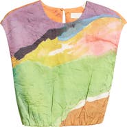 Ulla Johnson Gisella Crinkle Satin Crop Top