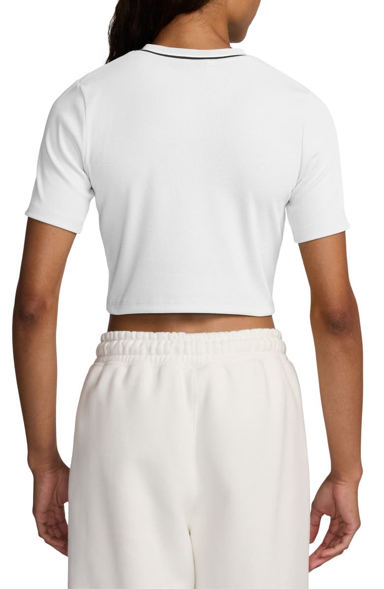 Jordan Stripe Crewneck Crop Top, Alternate, color, White/ Black