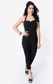 Unique Vintage Sweetheart Halter Marcel Jumpsuit