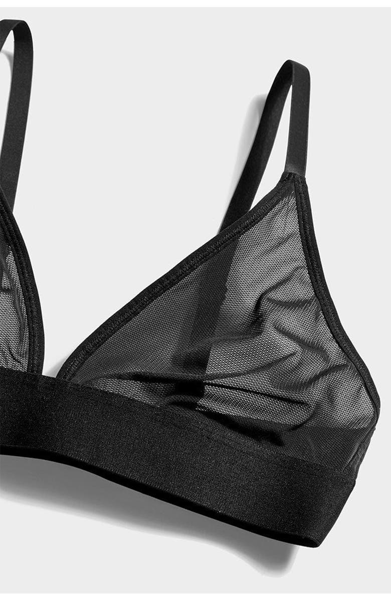Negative Underwear Sieve Triangle Bra, Alternate, color, Black