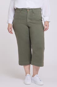 NYDJ Brigitte Patch Pocket High Waist Wide Leg Capri Jeans