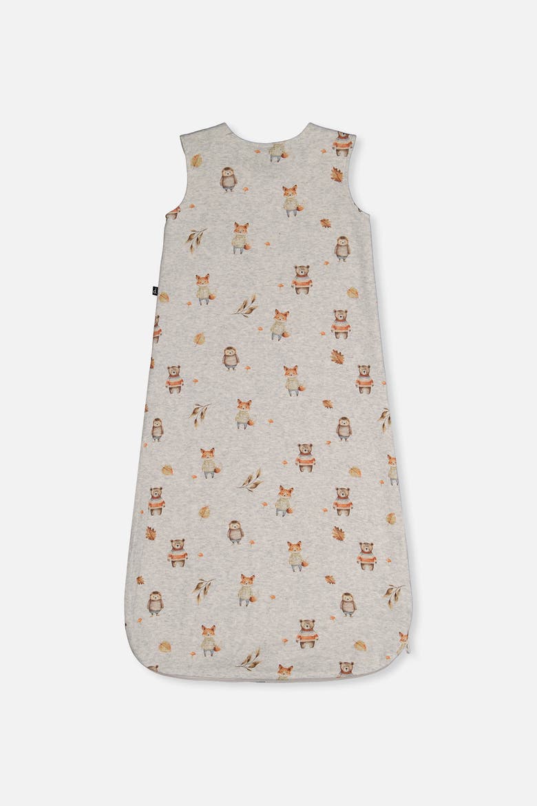 Organic Cotton Animal Shoulder Snap Sleep Sack, Alternate, color, Beige Animal Print