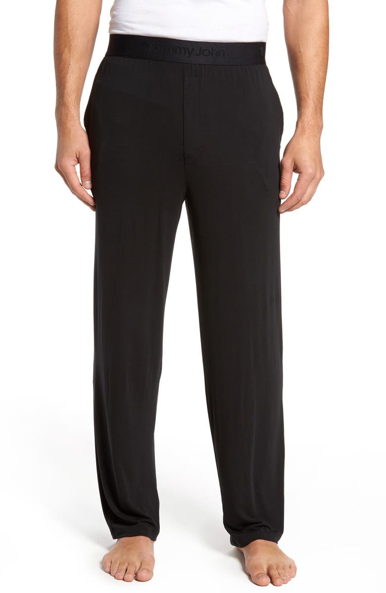 Tommy John Second Skin Pajama Pants, Main, color, Black