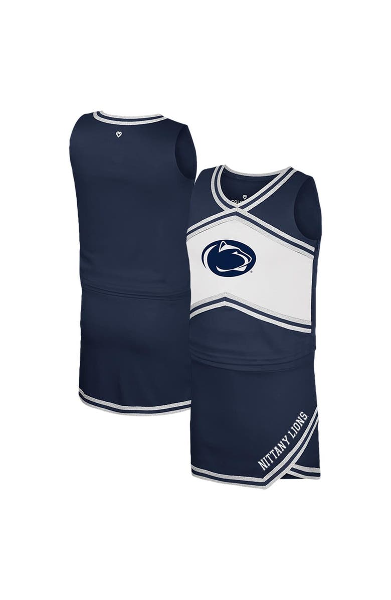 COLOSSEUM Girls Youth Colosseum Navy Penn State Nittany Lions Cheerleader Top & Skirt Set, Alternate, color, Navy