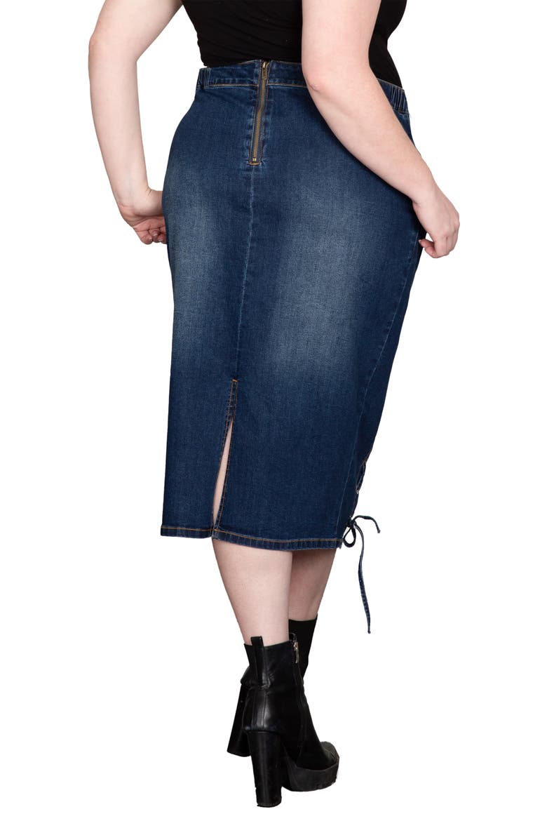 High Waist Denim Pencil Skirt, Alternate, color, BERMUDA