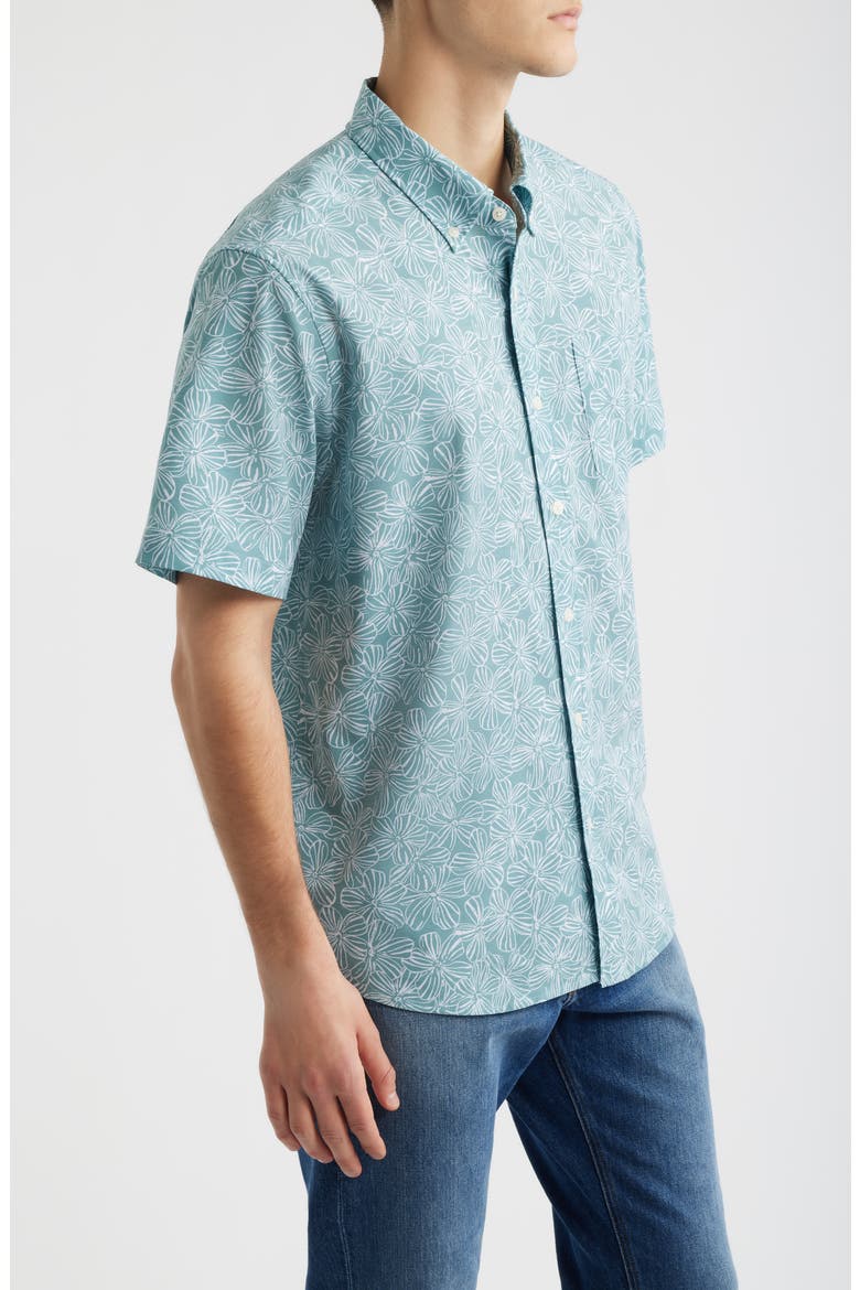 Mala Melia Short Sleeve Button-Down Sport Shirt, Alternate, color, GREEN