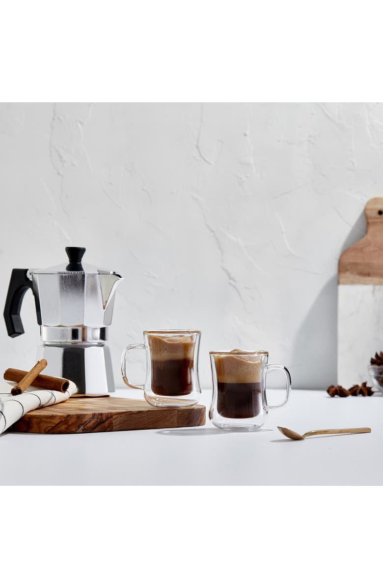 JoyJolt Set of Two Diner Mugs, Alternate, color, Clear