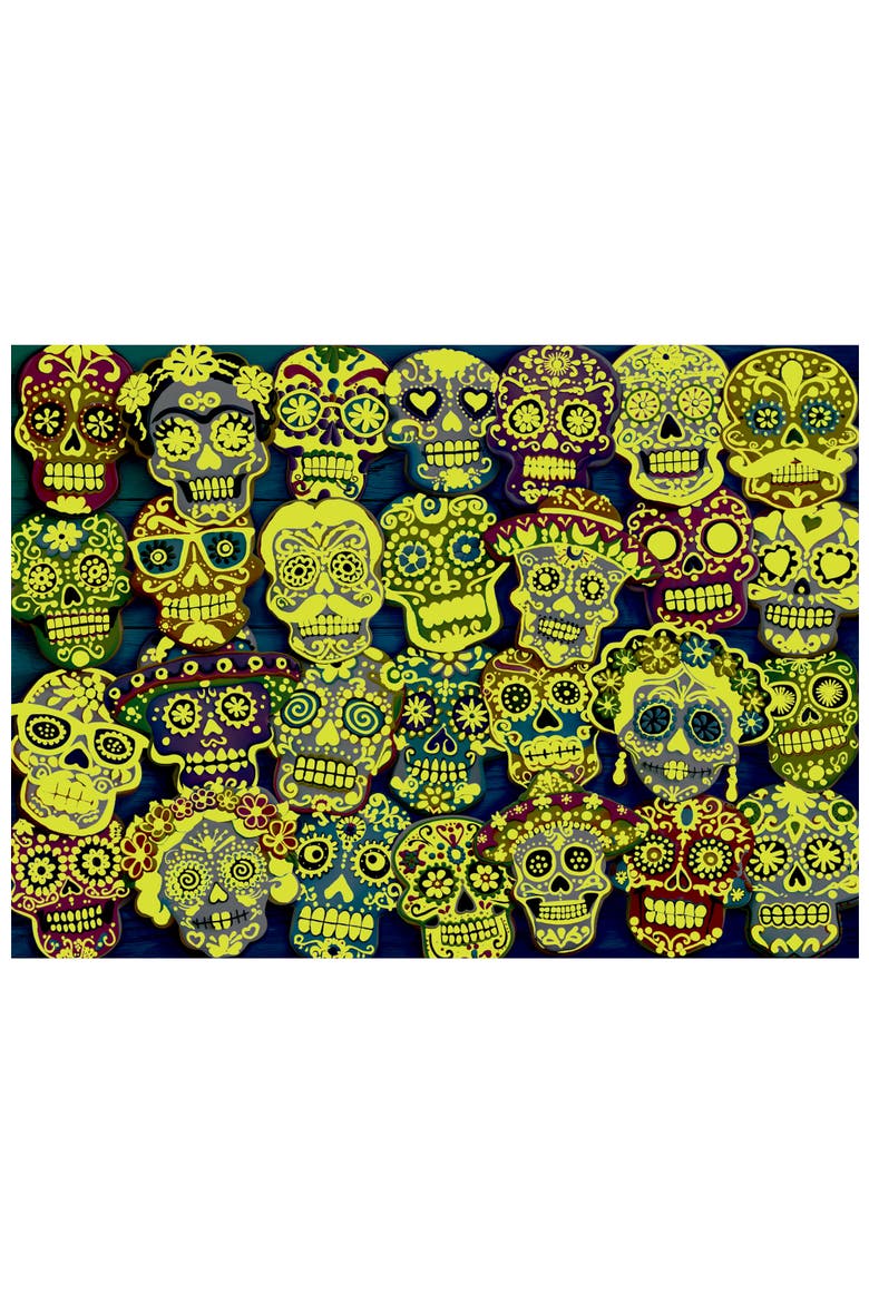 Sugar Skull Cookies 1000pc Glow Puzzle, Alternate, color, Multicolor