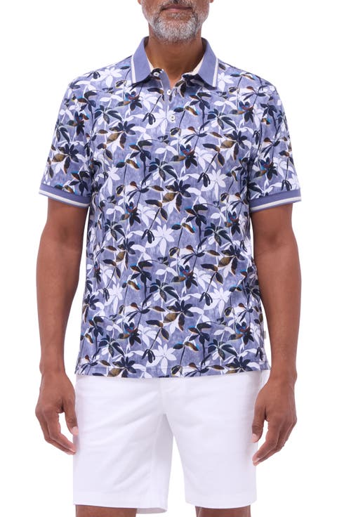 Tipped Floral Pima Cotton Polo