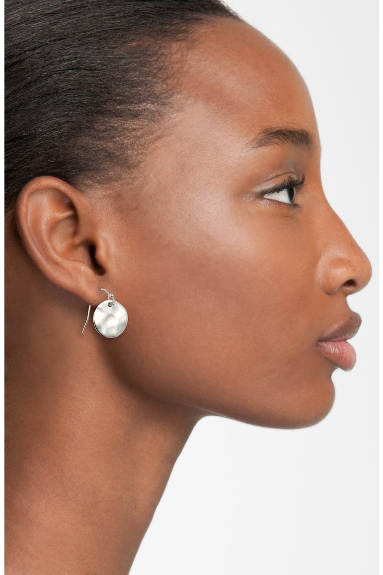 Wavy Disc Drop Earrings, Alternate, color, SILVER