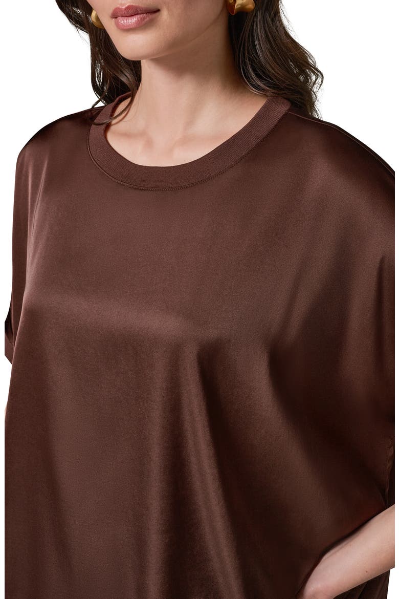 Satin Short Sleeve Top, Alternate, color, CANYON