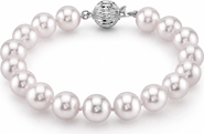 The Pearl Source 8.0-8.5mm Akoya White Pearl Bracelet - AAA Quality