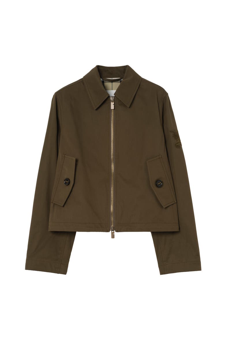 Burberry Gabardine Jacket, Main, color, Thorn Green