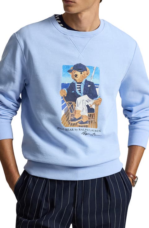 Polo Bear Cotton Fleece Crewneck Sweatshirt