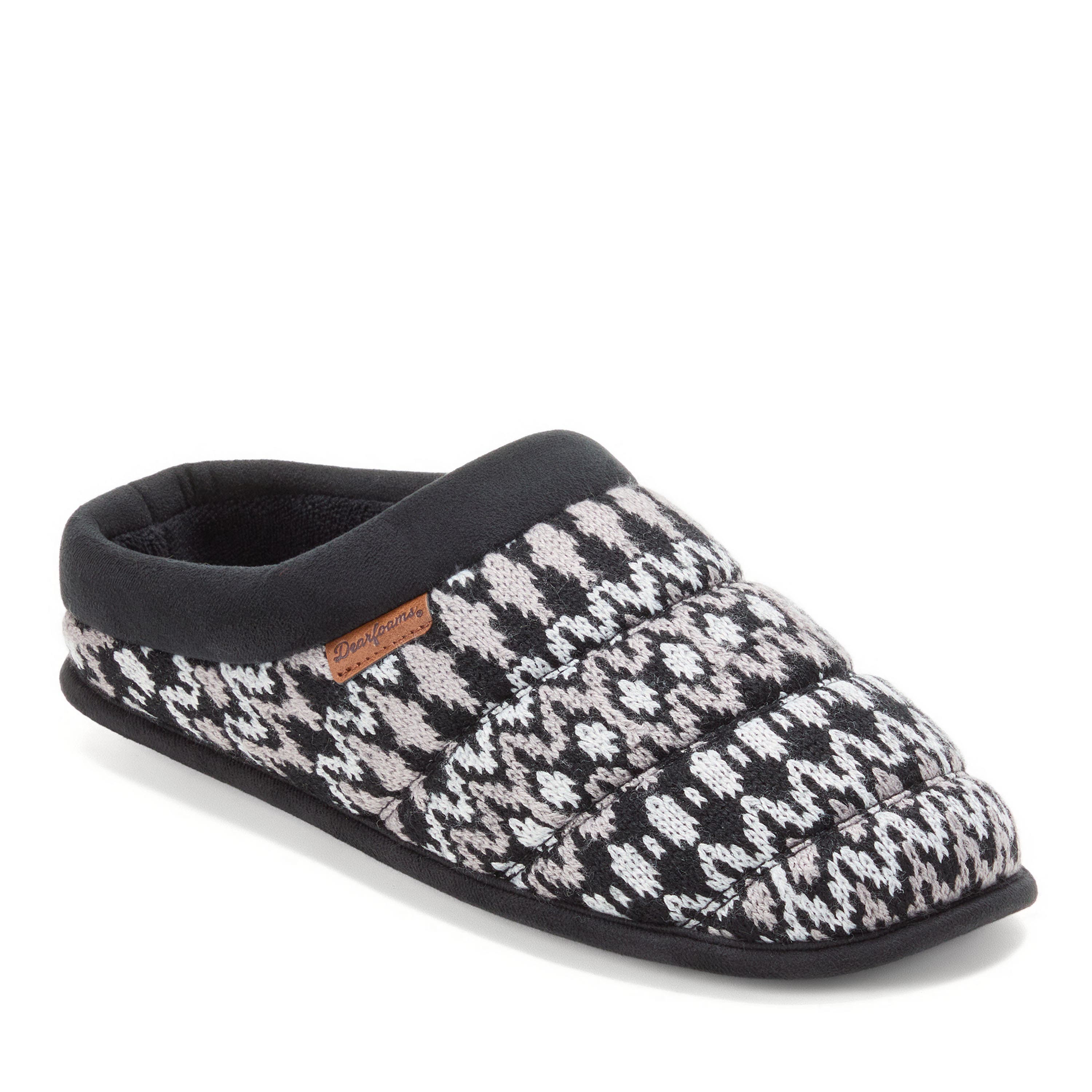 DEARFOAMS Asher Marled Knit Clog Slipper, Main, color, Black Combo